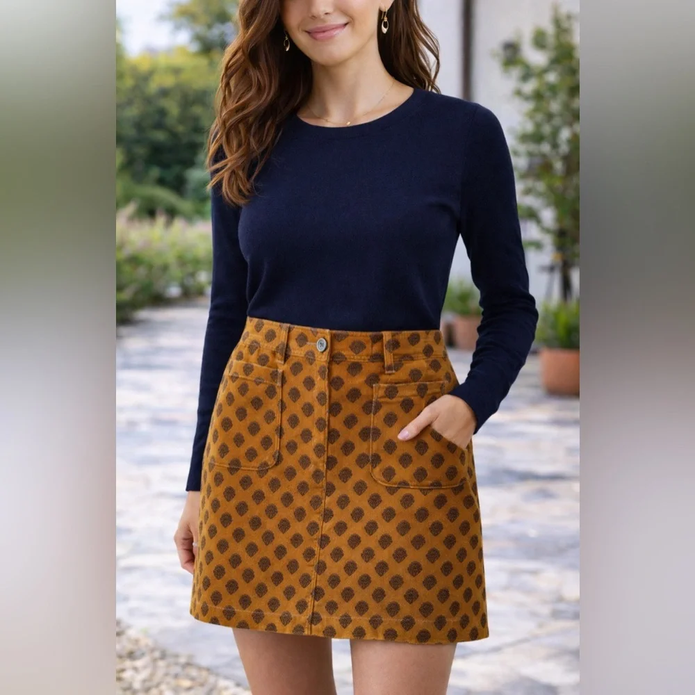 Boden Estella Fern Corduroy Mini Skirt Size 10 NWT Preppy Fall Cottagecore Chic